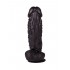 Большой чёрный фаллоимитатор на присоске - 20,5 см.